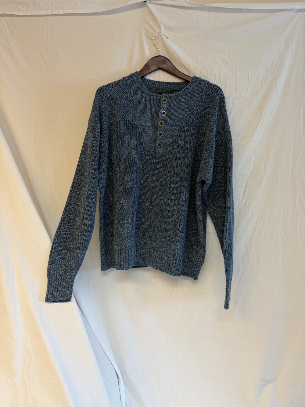 RedHead Men's Dark Blue Crewneck Henley Sweater